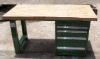 beech wooden workbench with Lock and Drawers