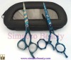 blue hair scissors