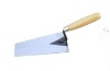 bricklaying trowel with wood handle