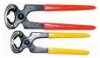 carpenter pincer plier with plastic handle