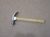 claw hammer with wooden handle