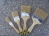 cream laminating brush with wooden handle pure white China bristle paint brush