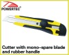 cutter with mono-spare blade and rubber handle