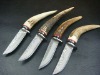 damascus knife with deer horn handle / damascus knife with deer stag handle
