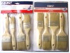 double boiled white bristle and wooden handle paint brush set