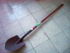finely processed long brown handle shovel