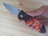 fire camouflage handle rescue knife / rescue knife with fire camo handle / fire camouflage handle rescue knife