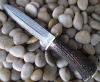 fixed blade knife with deer stag handle