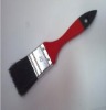 flat style 70%top natural black boiled bristle paint brush with wooden handle
