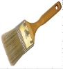 flat style 80%top natural white twice boiled bristle and flat long wooden handle paint brush
