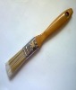 flat style PET synthetic bristle and lacquer wooden handle paint brush