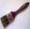flat style natural white and black boiled bristle and wooden handle paint brush