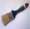 flat style natural white boiled bristle and wooden handle paint brush