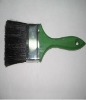flat style pure balck twice boiled bristle paint brush with wooden handle
