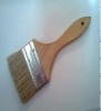 flat style soft wooden handle and natural two time boiled white bristle paint brush HJFPB63311#