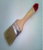 flat style white boiled pig bristle and wooden handle paint brush