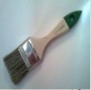 flat style white soft wooden handle and pure grey double boiled China bristle paint brush