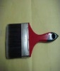flat style wooden handle and black synthetic filamnet paint brush