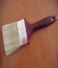 flat style wooden handle and double boiled white bristle paint brush
