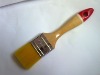 flat style yellow PET synthetic filament and wooden handle paint brush