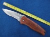 folding knife with wood handle
