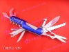 folding saber knife with blue handle