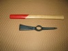 garden pickaxe with wooden handle
