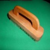 hot!! synthetic fiber hair wooden handle shoe brush