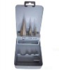 hss step drill set, 3pcs step drills