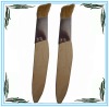 knife shoe brush with wooden handle