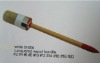 lacquered wooden handle pure white bristle round paint brush