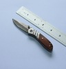 liner lock folding knife with rose wood handle