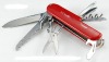 multifunction knife with red handle