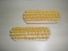 natural wooden handle with yellow synthetic fiber shoes brush