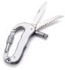 outdoor tool with carabiner ,knife and LED torch A08