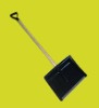 plastic and wood snow shovel