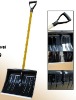 plastic snow shovel with wooden handle