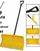 plastic snow shovel with wooden handle
