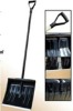 plastic snow shovel with wooden handle