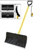 plastic snow shovel with wooden handle