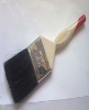 pure black boiled bristle paint brush with hard wooden handle