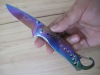 rainbow blade pocket knife / rainbow blade knife / rainbow blade folding knife / color titanium folding knife with carabiner