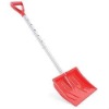 red plastic snow shovel