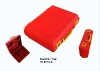 red plastic tool box