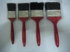 red wooden handle and pure black china bristle paint brush