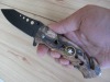 rescue linerlock knife with camo handle / camouflage rescue knife / camo rescue folding knife / camouflage rescue knife