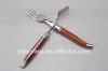 rose wood handle fork