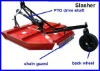 rotary slasher for tractor,wheel,independent slip clutch,PTO shaft,pin,gear box,lawn mower.