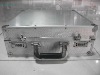 silver aluminum embossed tool case with handle