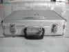 silver aluminum tool case with cushioned handle